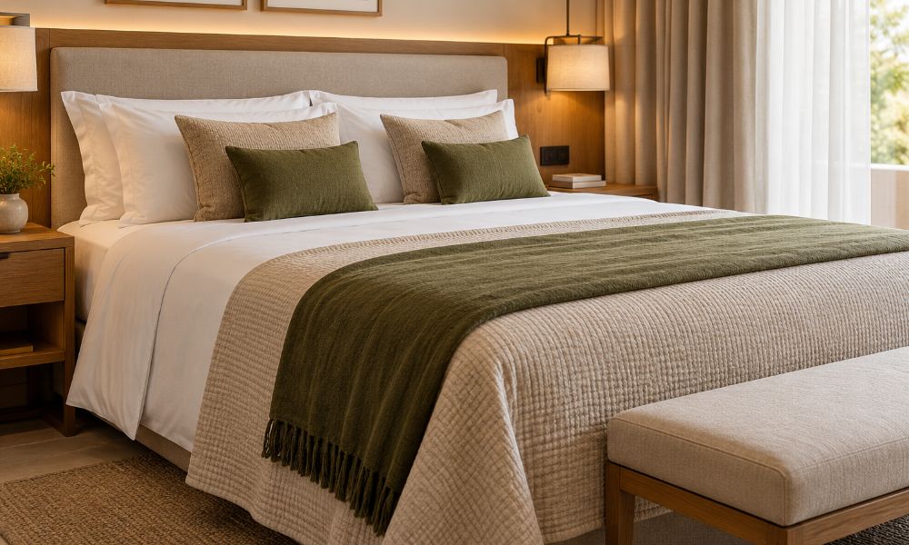 ejemplo de cama para decorar habitaciones de hotel