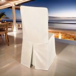 Funda de silla beig con pliegue central trasero